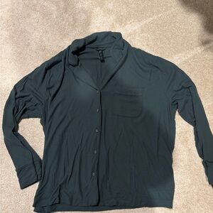 Skims dark green pajama shirt